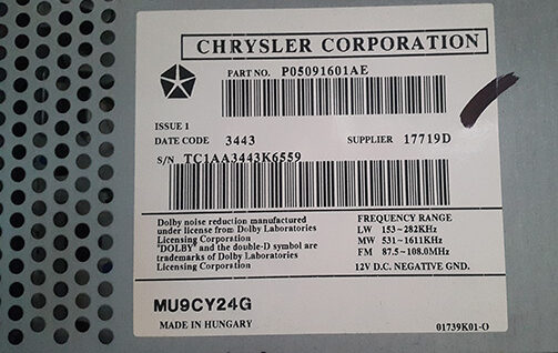 Chrysler Radio Codes