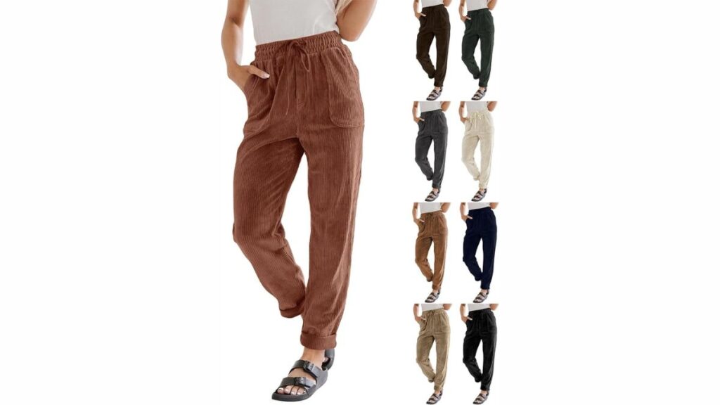 womens stretch corduroy trousers