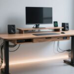 computer desk with cord management