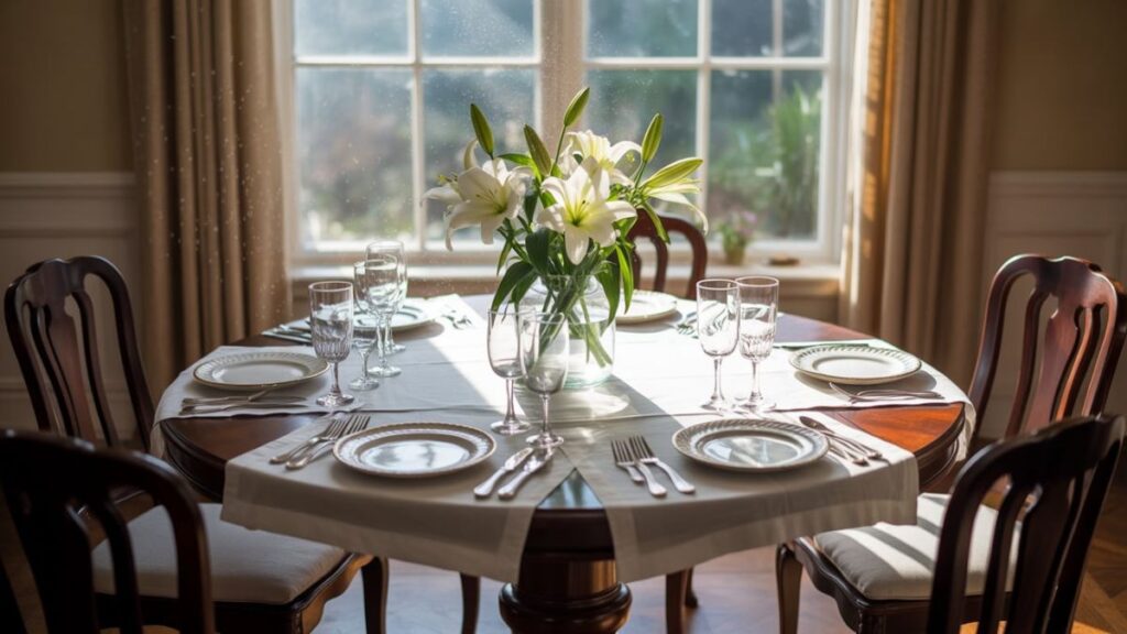round dining room table with leaf