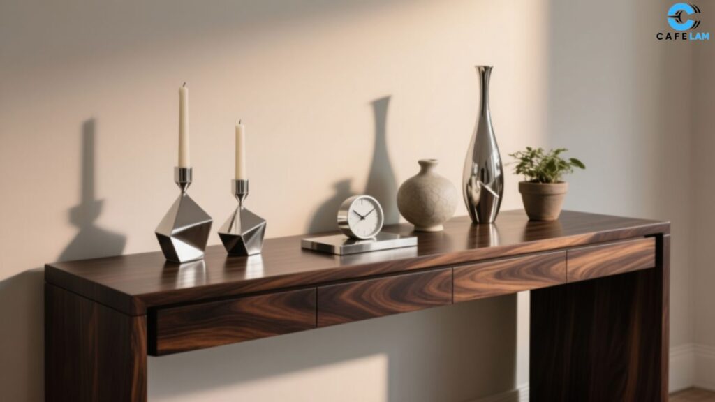 wenge and silver home decor tabletop